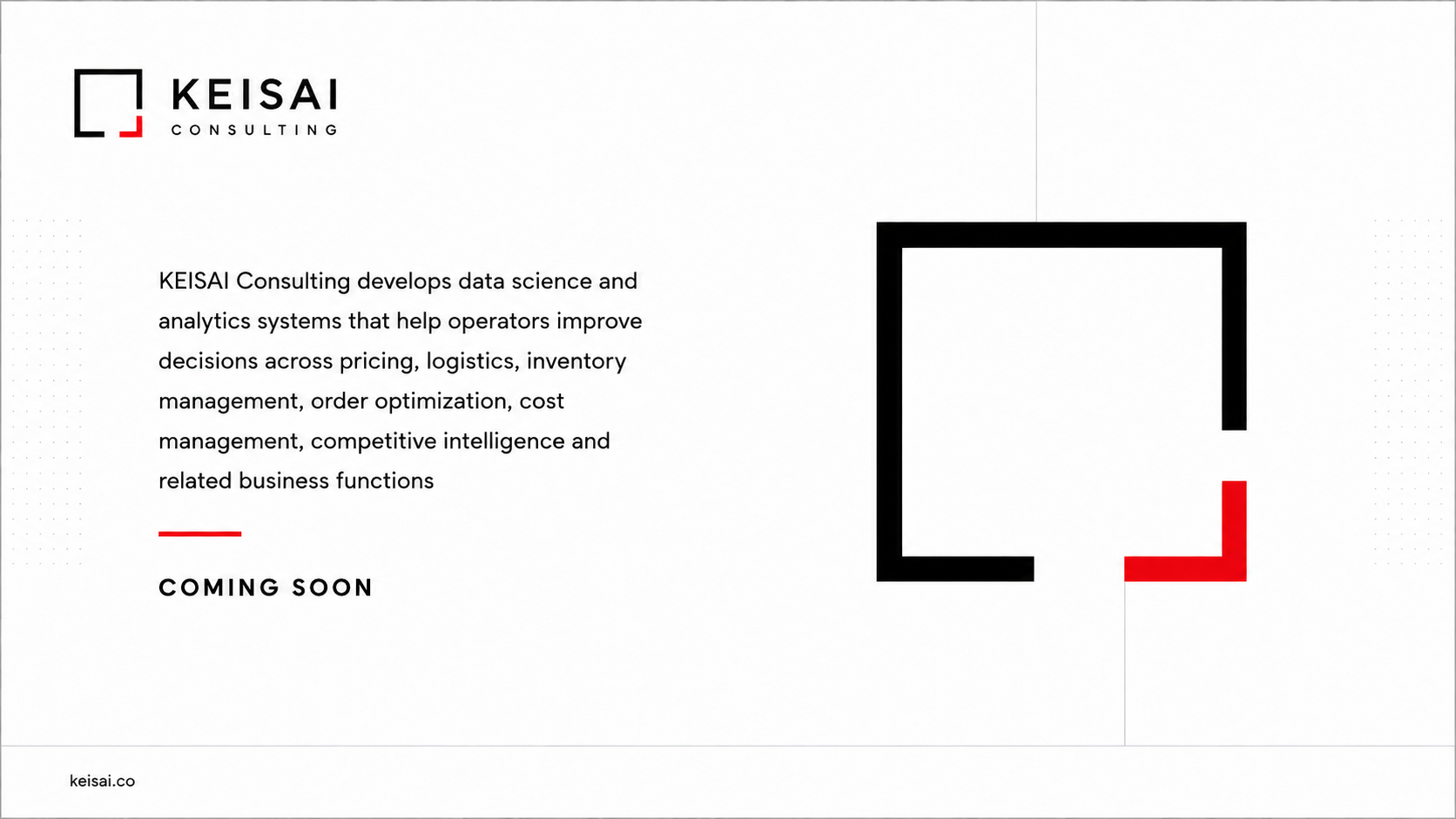 KEISAI Consulting coming soon landing page